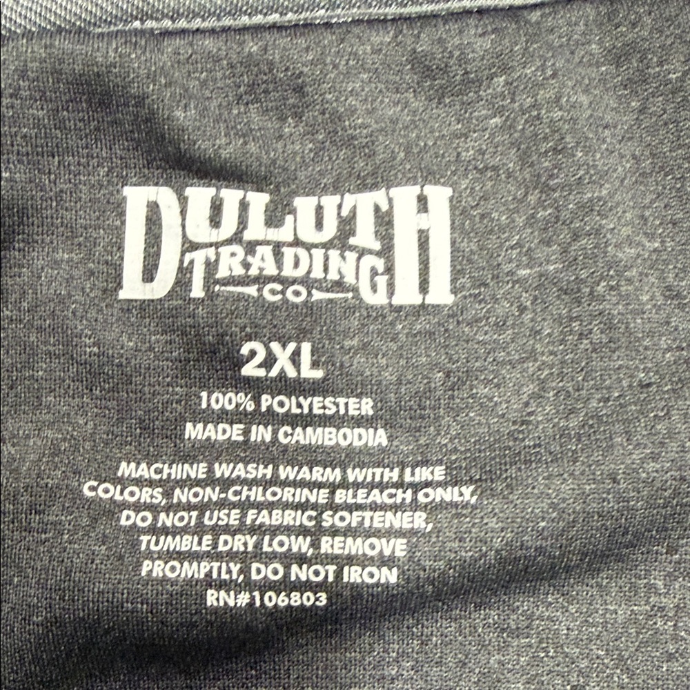 Duluth Trading Co Men's Charcoal Lightweight Hoodie - Picture 3 of 4